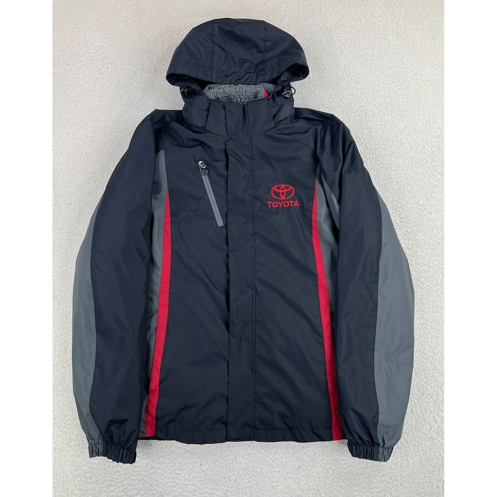 Toyota Jacket Mens Medium Black Hooded 3-in-1 Port Authority Fleece Insulated